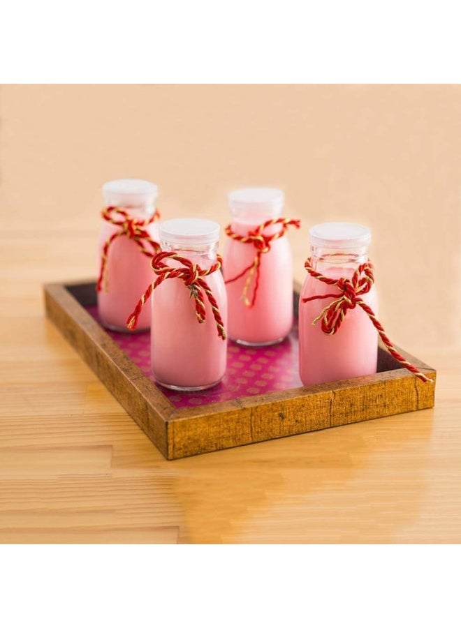Luxoraq Glass Milk Bottle with White Lids, 200ml Reusable Dairy Drinking Containers, (Pack of 12) Glass Bottles for Milk, Juice, Yogurt, Smoothies, Honey, Tomato Sauce, Jam, Syrup - Image 3